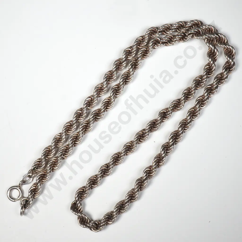 Sterling Silver Rope Link Necklace Image 1++
