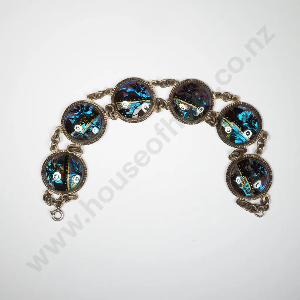 Vintage Metal and Butterfly Wing ‘Rio’ Bracelet Image 1++