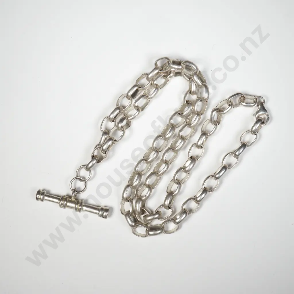 Sterling Silver T Bar Necklace Image 1++
