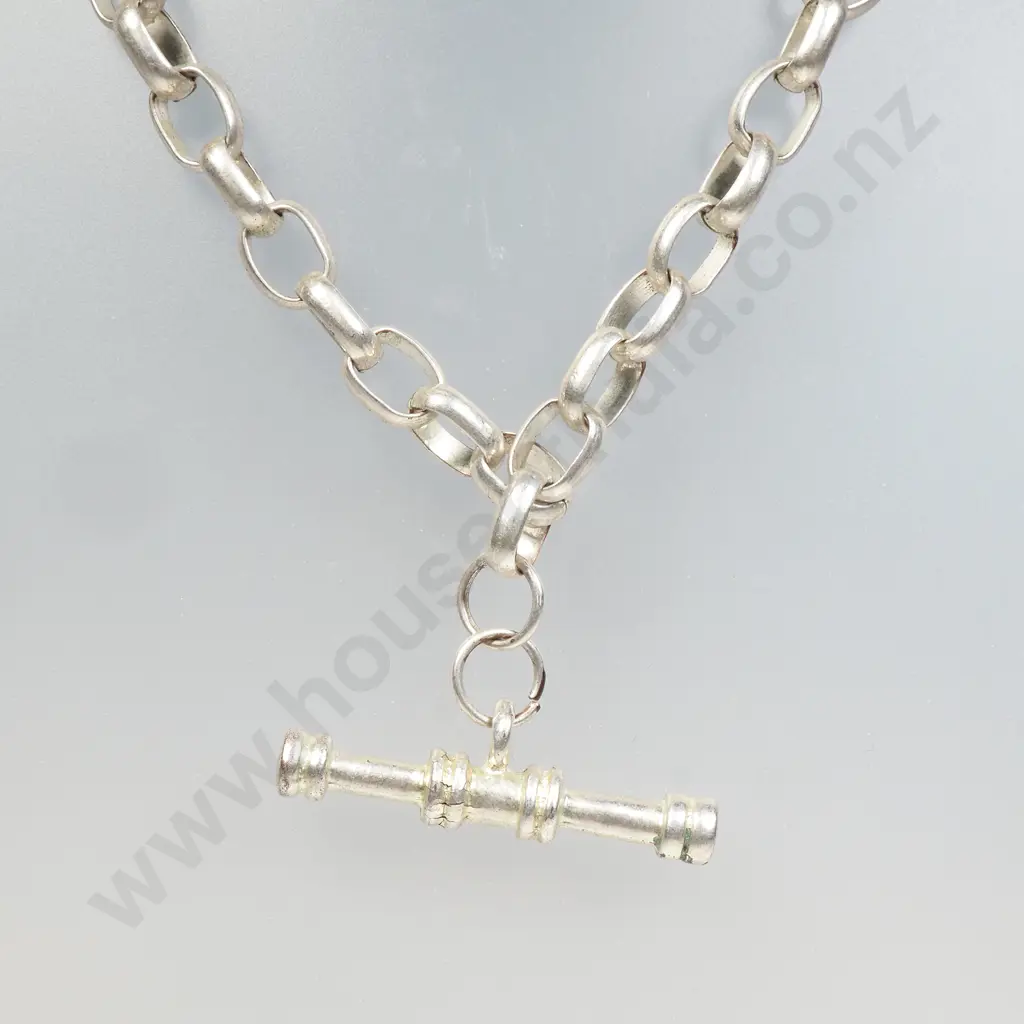 Sterling Silver T Bar Necklace Image 1++