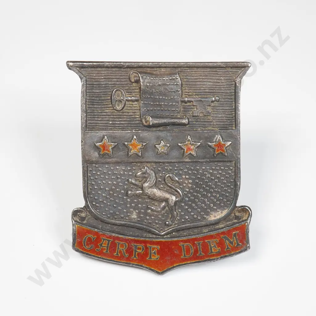 Sterling Silver Mayer & Keen Carpe Diem Crested Badge Image 1++