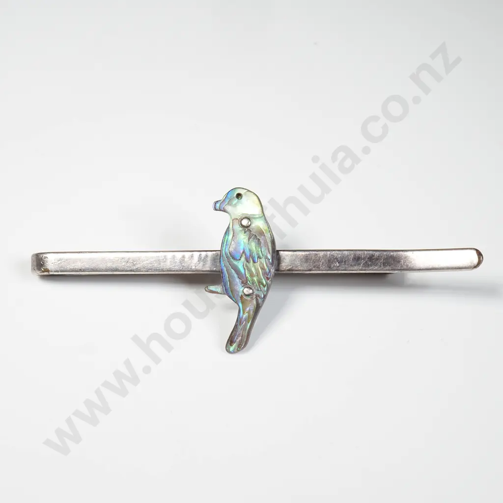 Sterling Silver Paua Shell Bird Tie Pin Image 1++