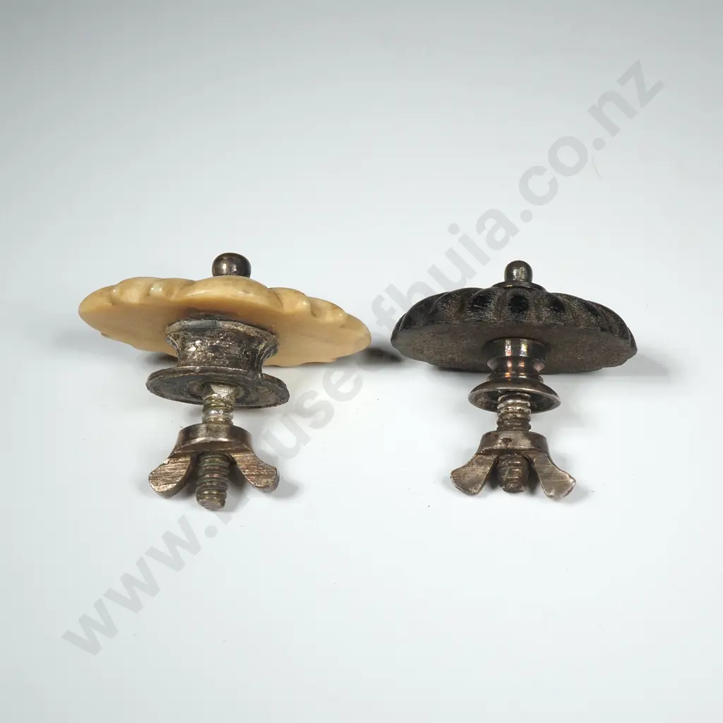 Two Antique Tea Pot Lid Toppers Image 1++