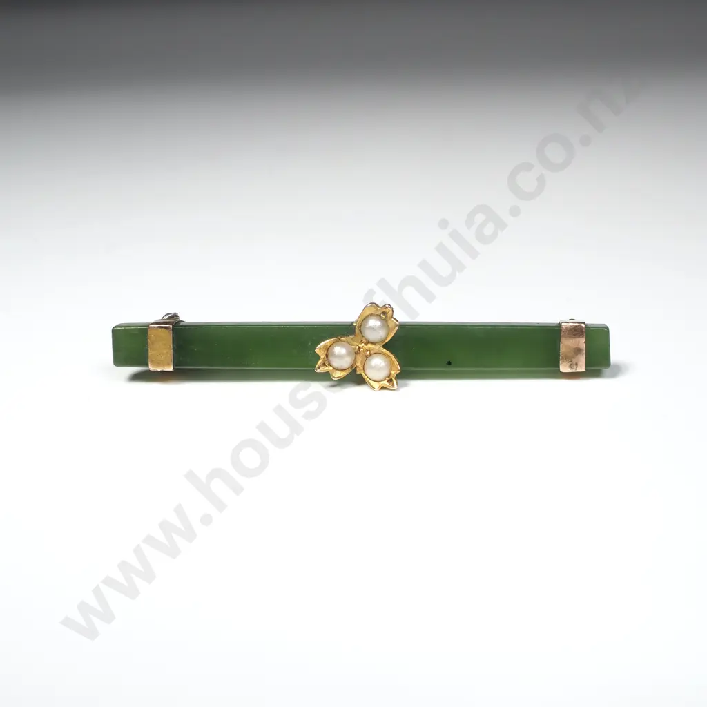 Colonial 9ct Gold & Seedpearl Brooch Image 1++