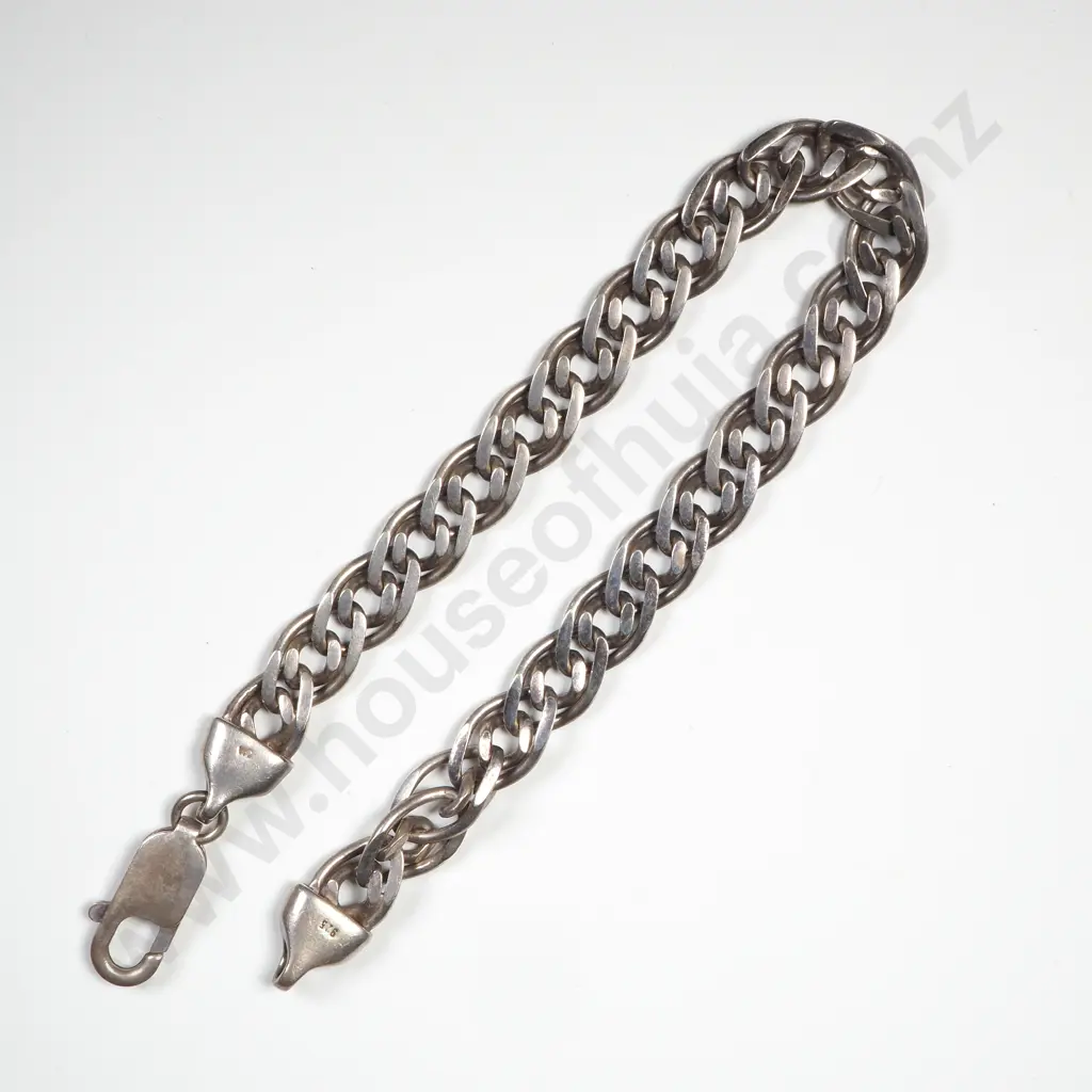 Sterling Silver Double Cuban Link Bracelet Image 1++