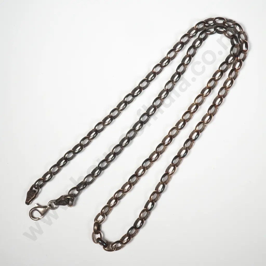 Sterling Silver Oval Belcher Link Chain Image 1++