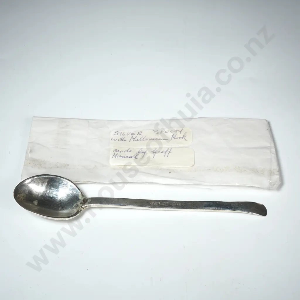 Sterling Silver Spoon w Millenium Mark by Geoff Mommell Image 1++