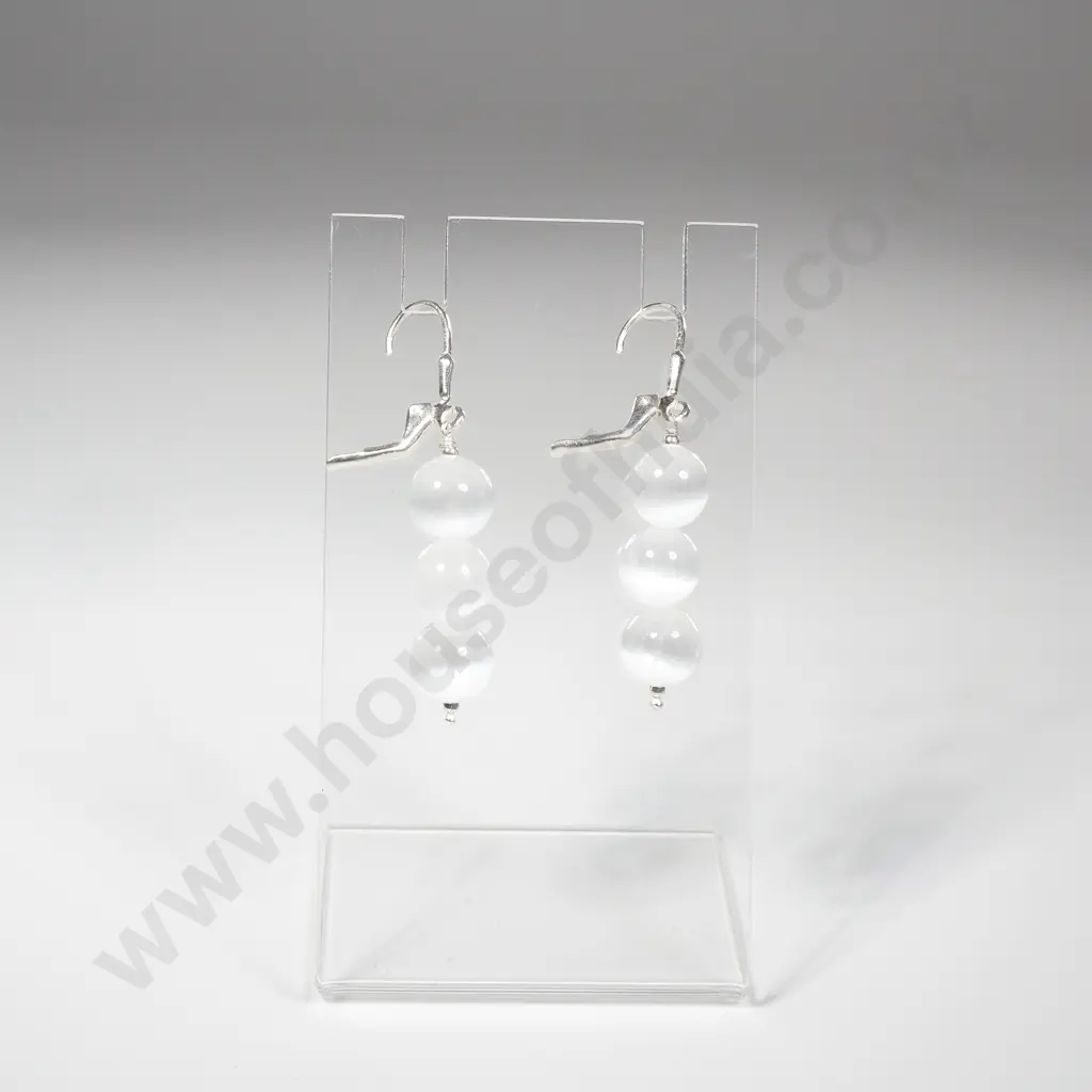 Sterling Silver Selenite Earrings Image 1++