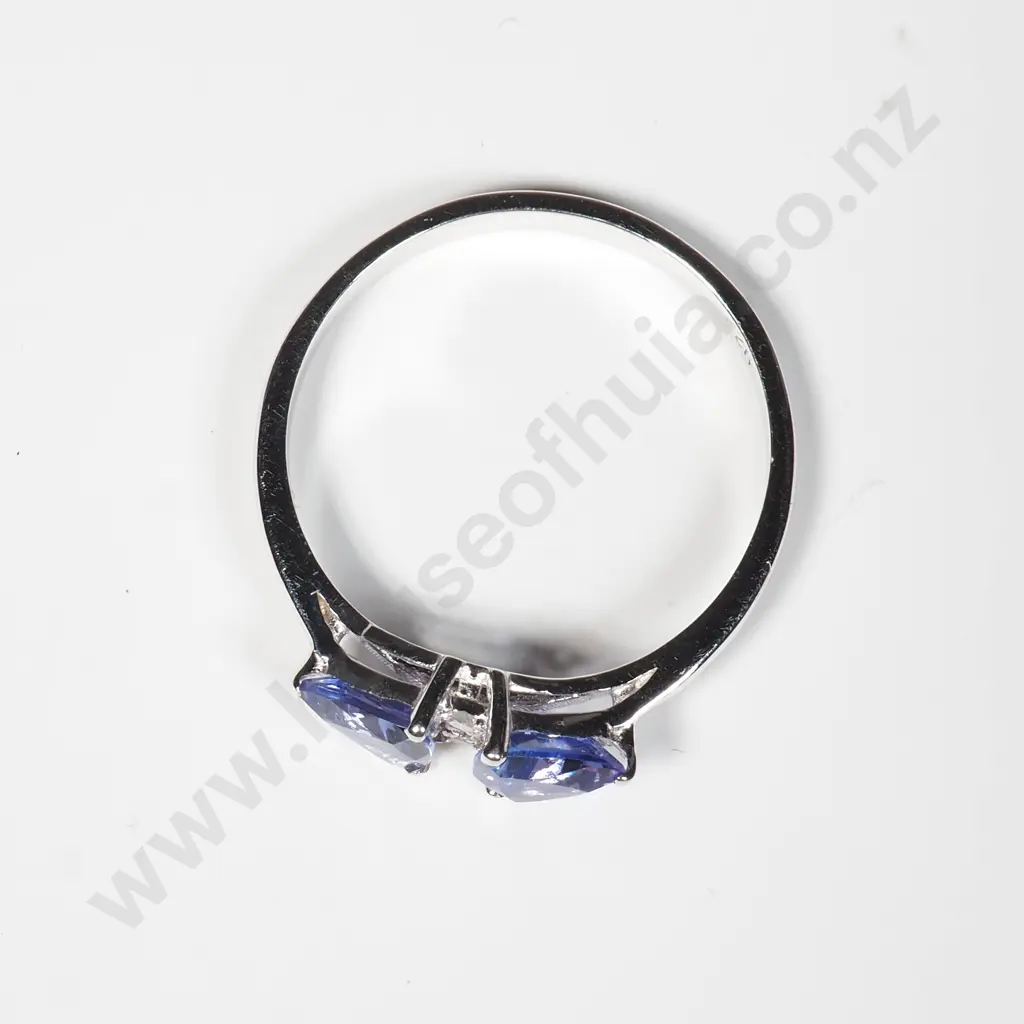 Sterling Silver Tanzanite & Diamond Ring Image 1++