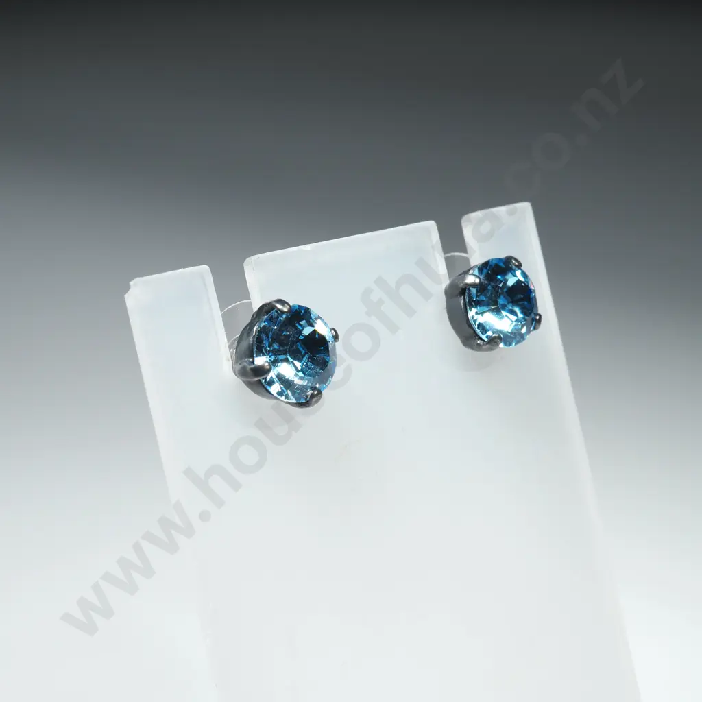 Pair of Costume Blue Earrings Image 1++
