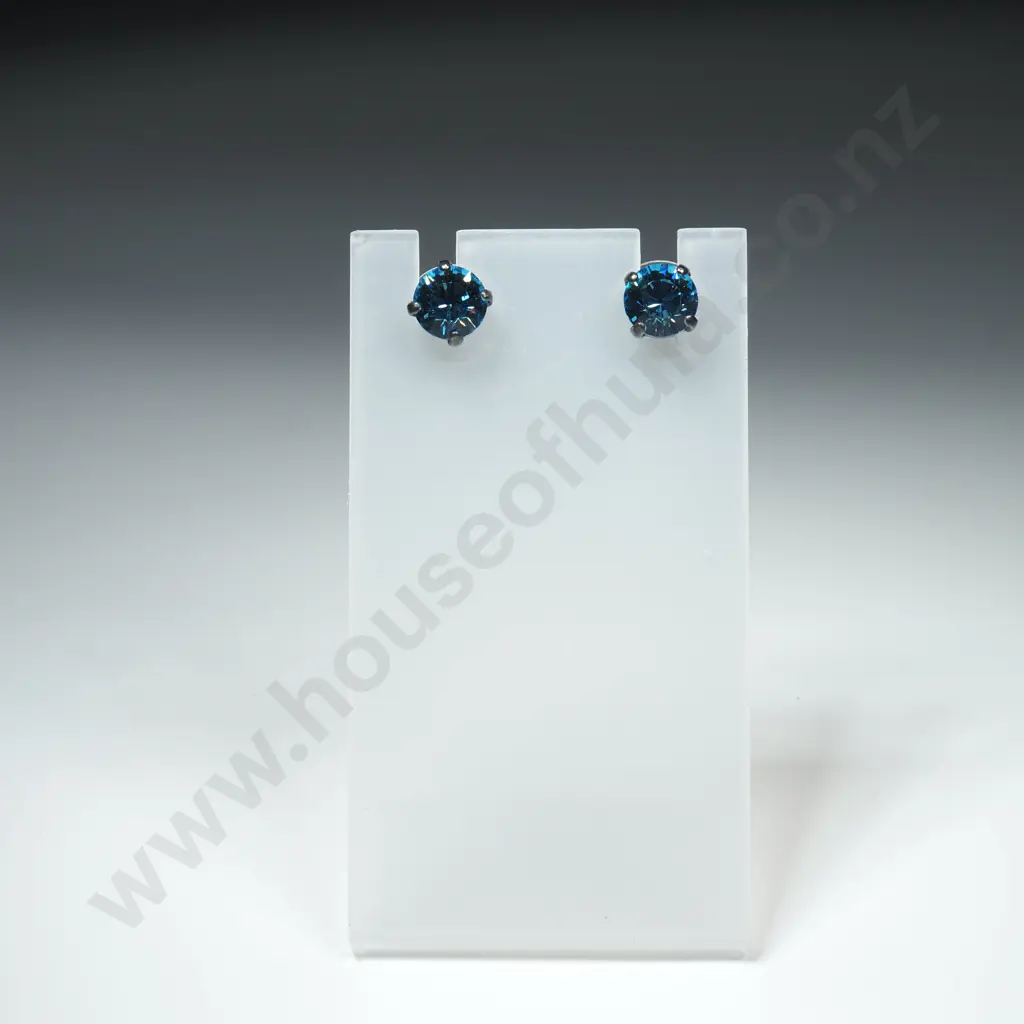 Pair of Costume Blue Earrings Image 1++