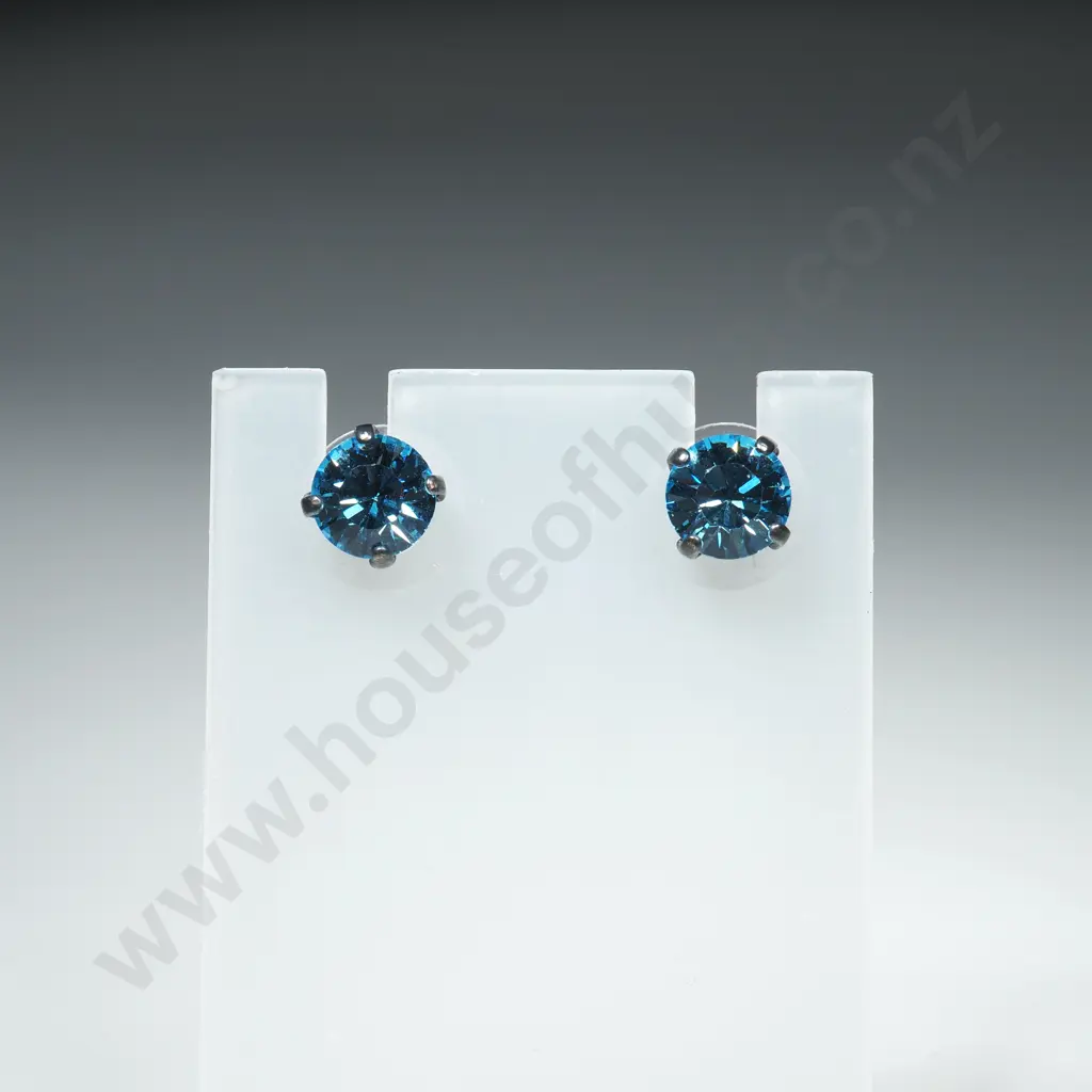 Pair of Costume Blue Earrings Image 1++
