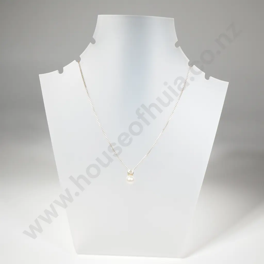 Sterling Silver Pearl Pendant Necklace Image 1++