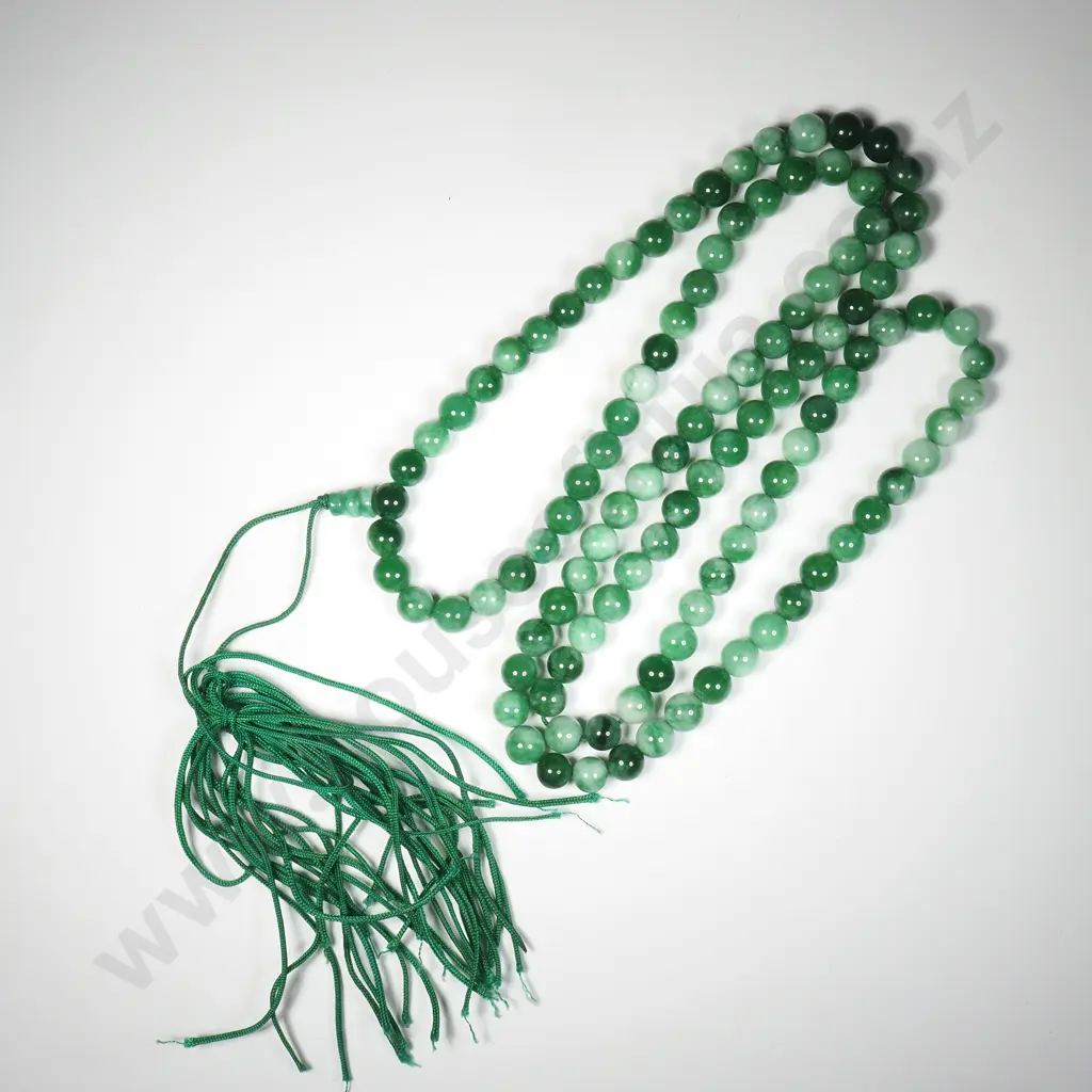 Large Jade Bead Necklace Image 1++