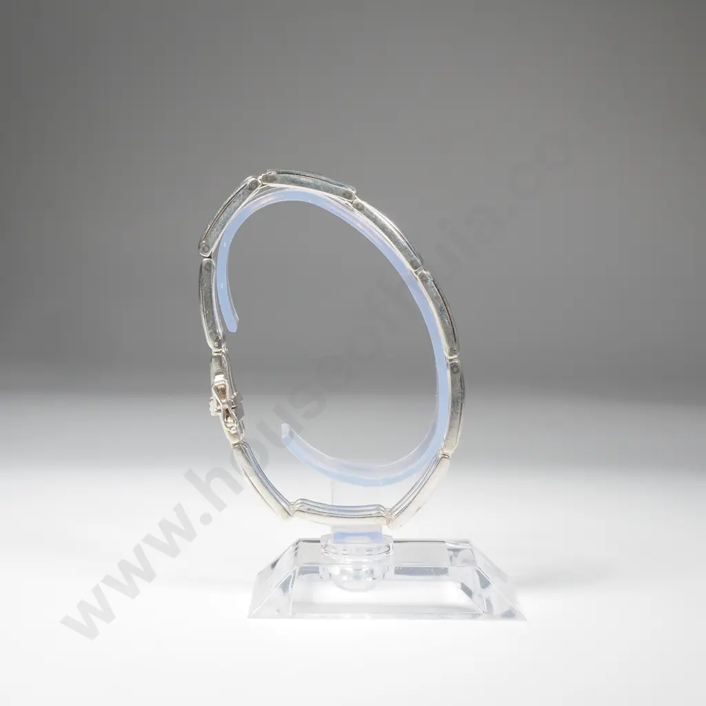 Heavy Sterling Silver Gate Style Bracelet Image 1++