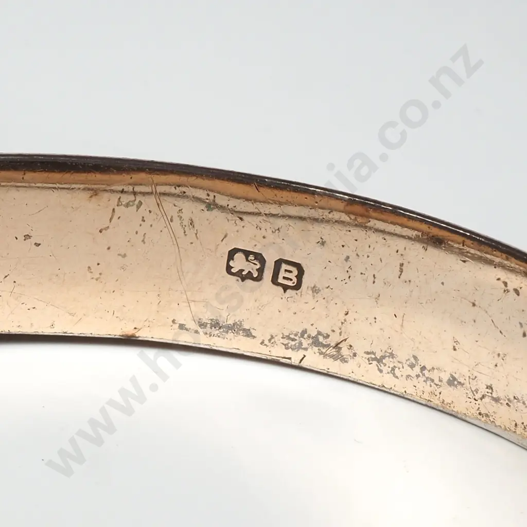 Gilt Sterling Silver Engraved Snap Bangle Image 1++