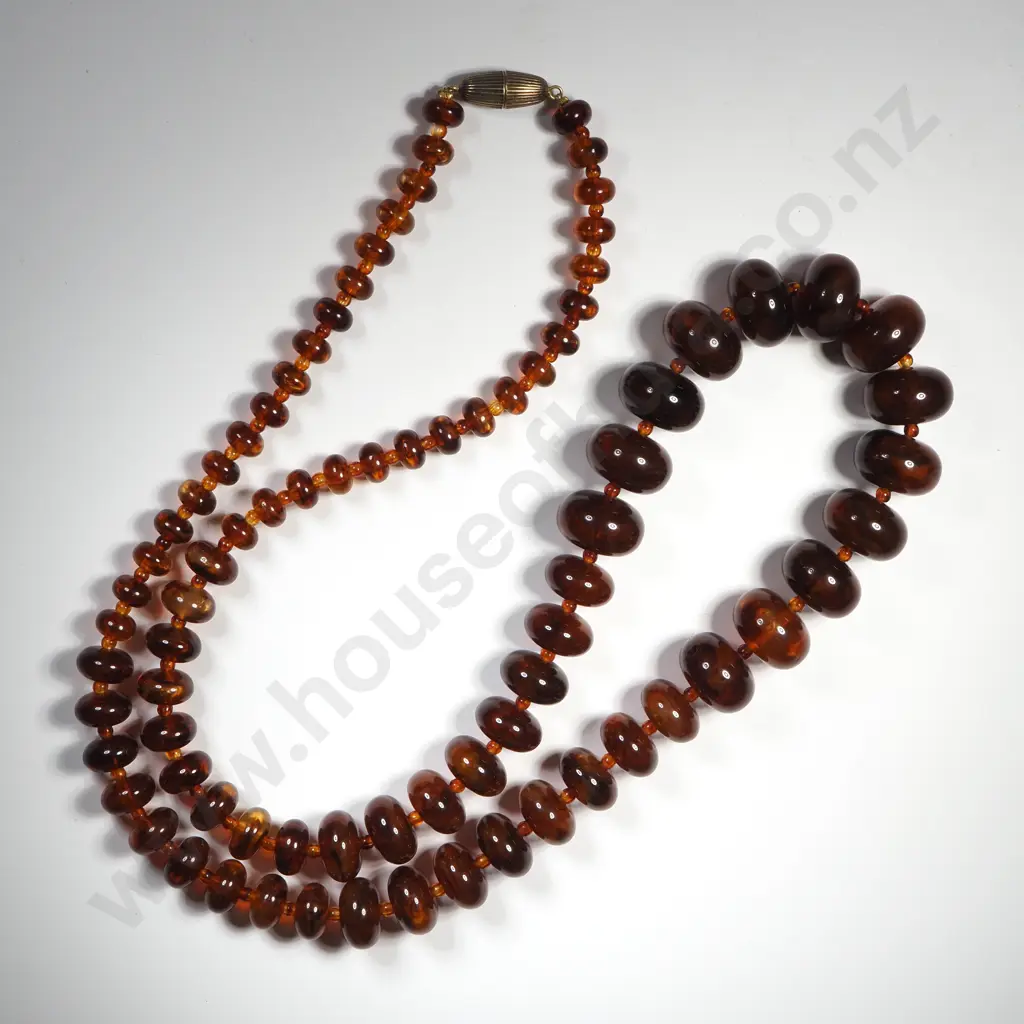 Large Amber Bead Necklace Image 1++