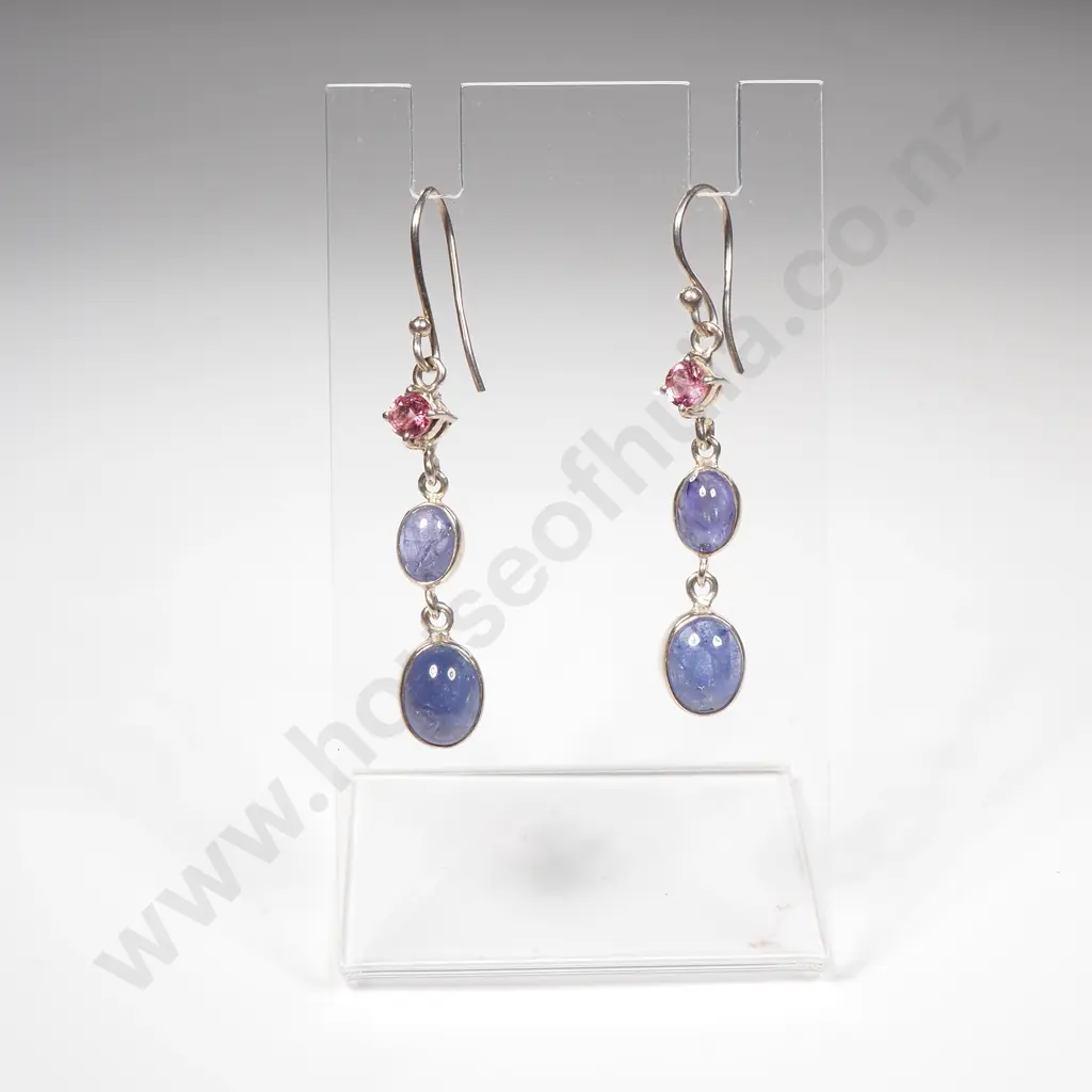 Sterling Silver Tanzanite Earrings Image 1++