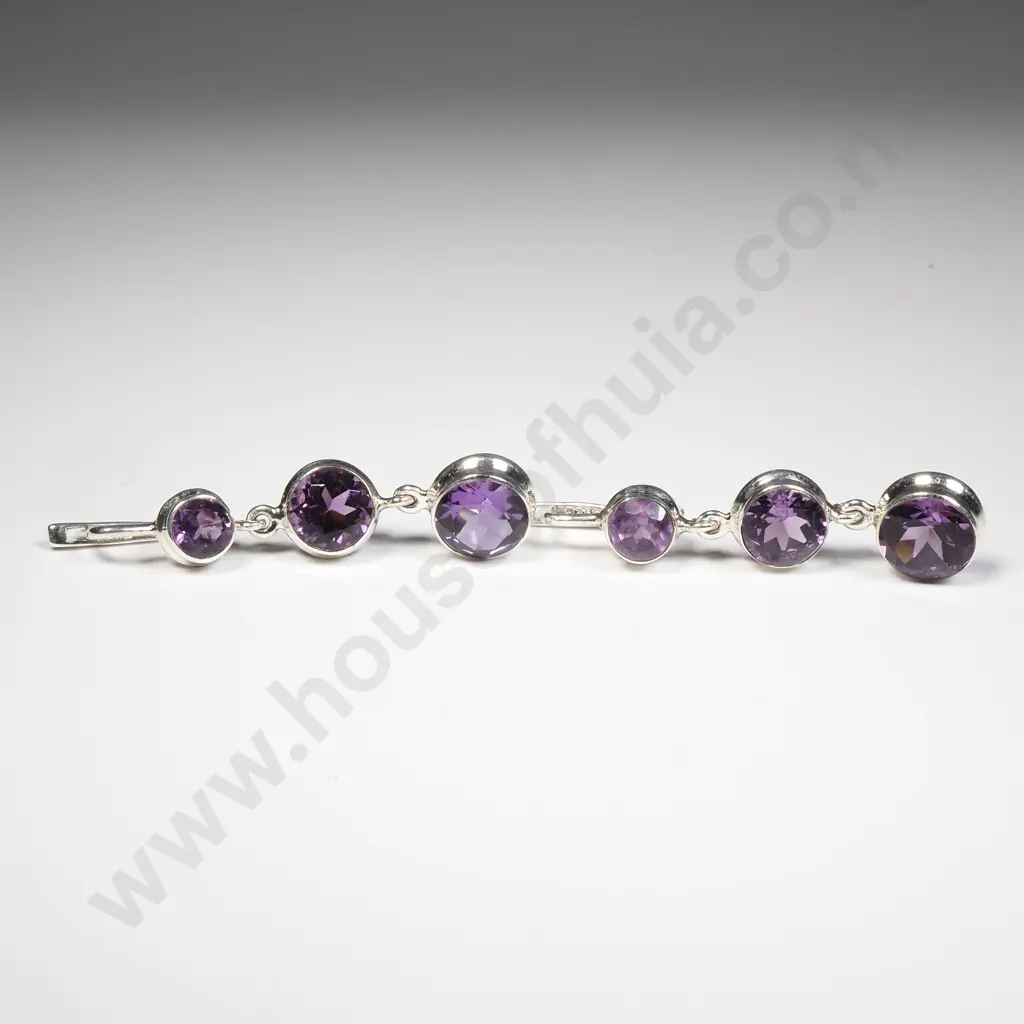 Sterling Silver Amethyst Earrings Image 1++