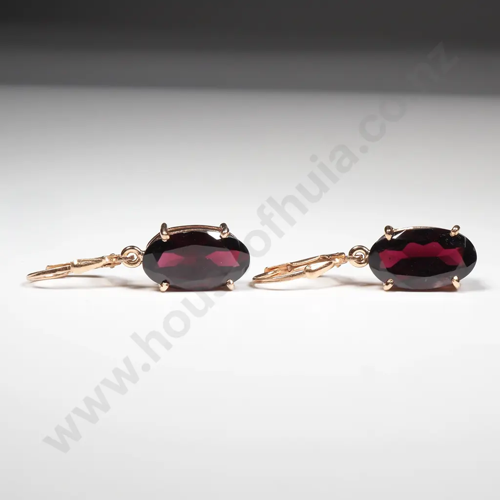 Sterling Silver Garnet Earrings Image 1++