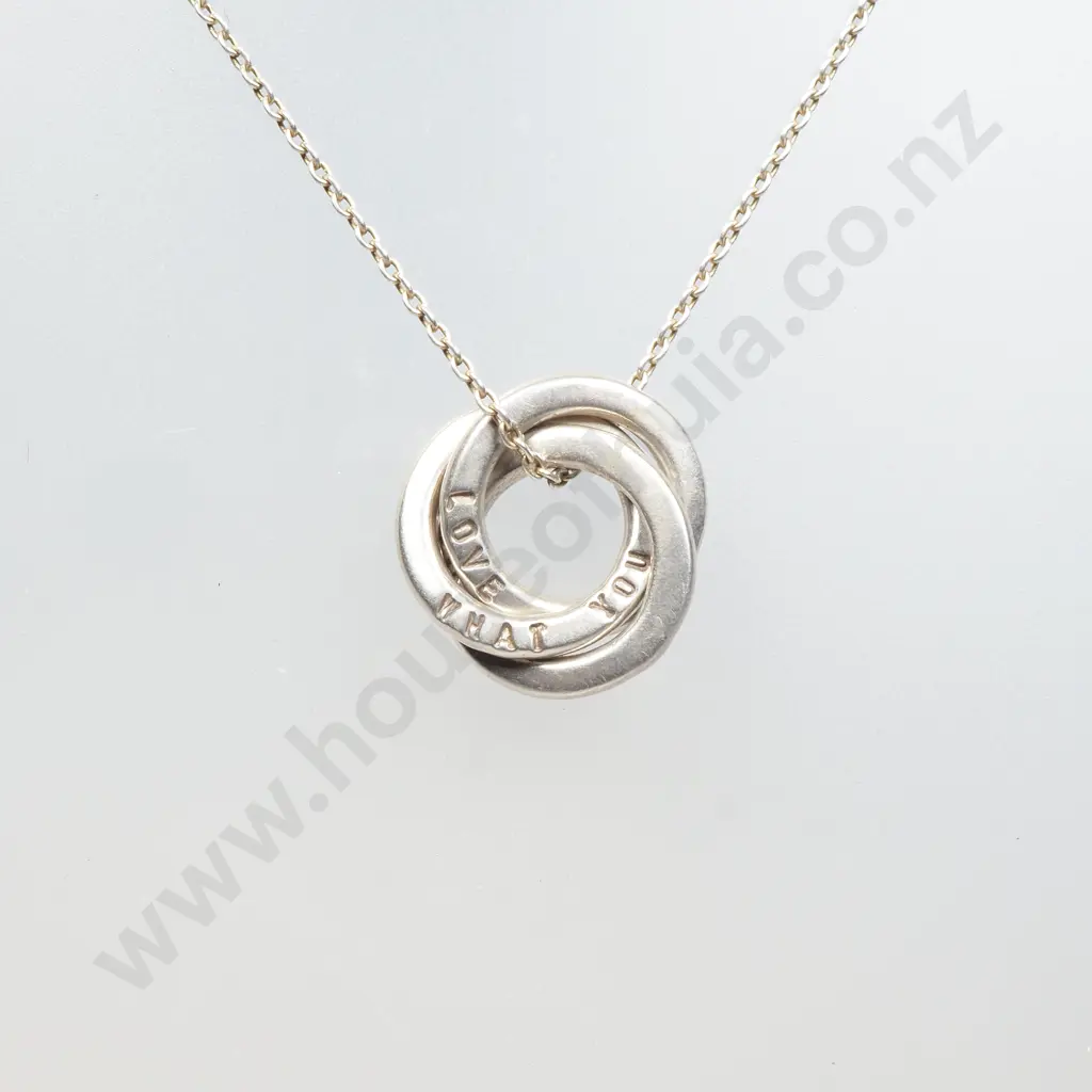 Sterling Silver Love Pendant Necklace Image 1++