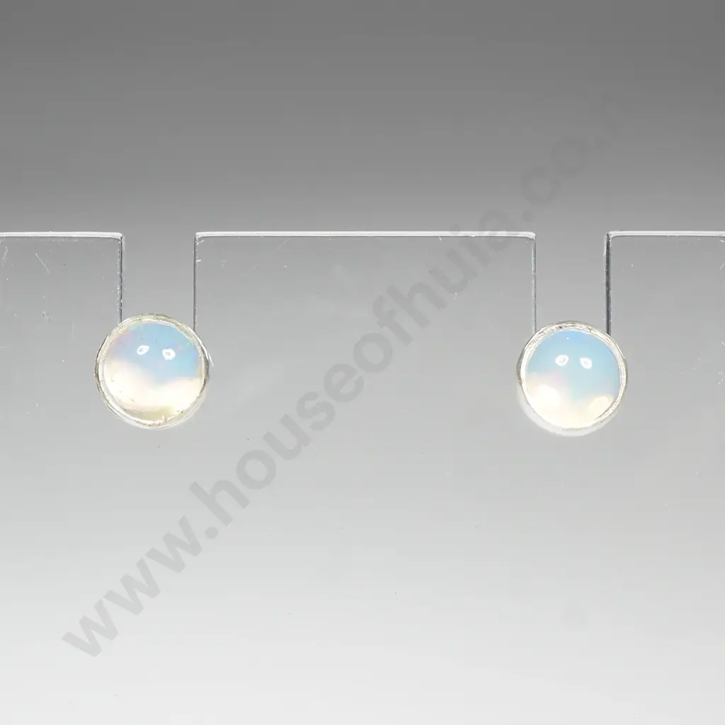 Sterling Silver Opal Stud Earrings Image 1++