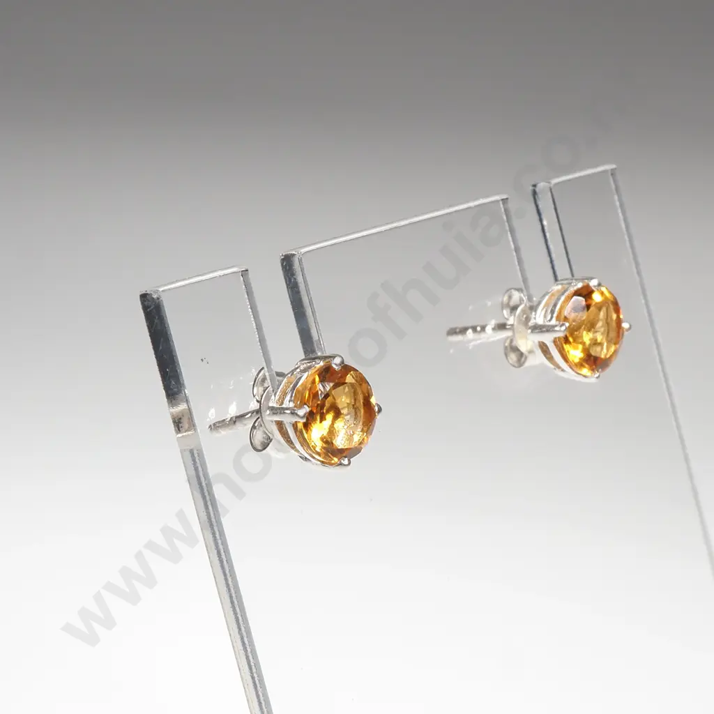 Sterling Silver Citrine Studs Image 1++