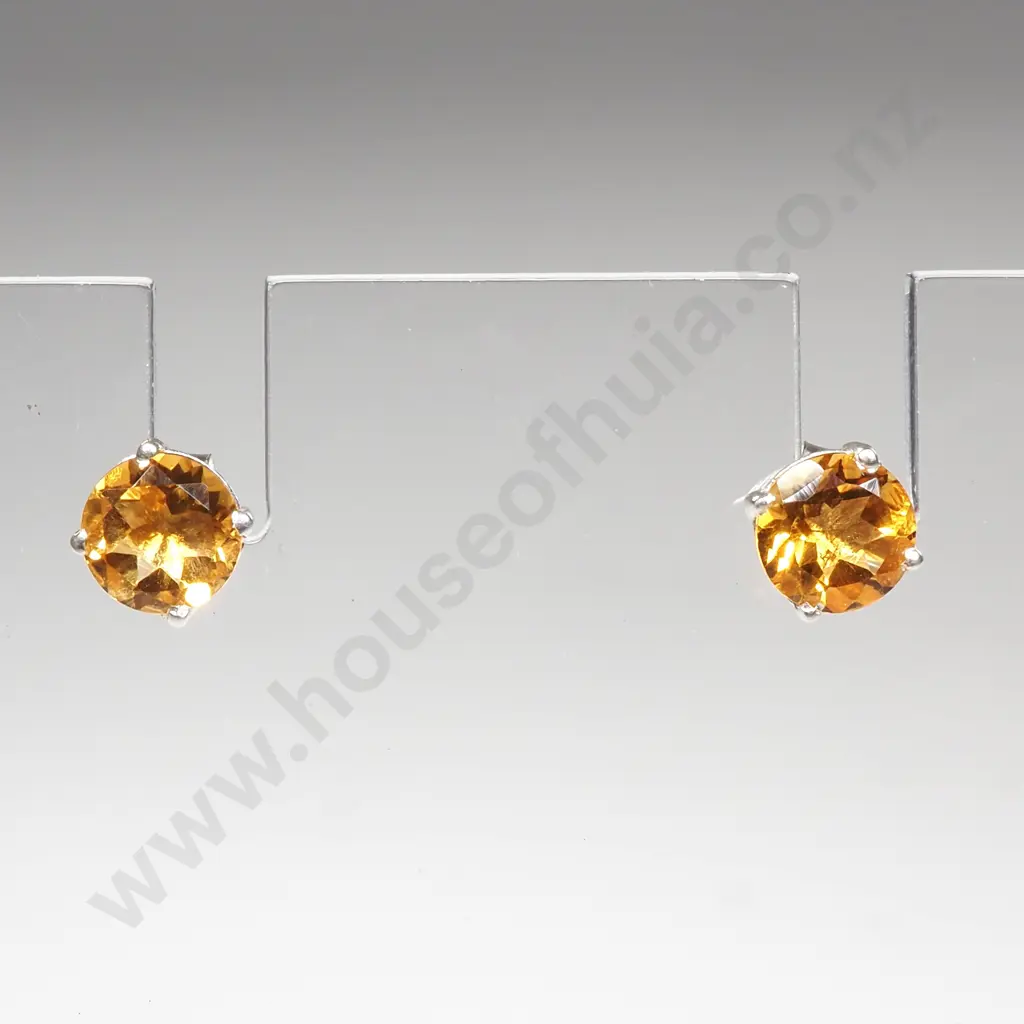 Sterling Silver Citrine Studs Image 1++