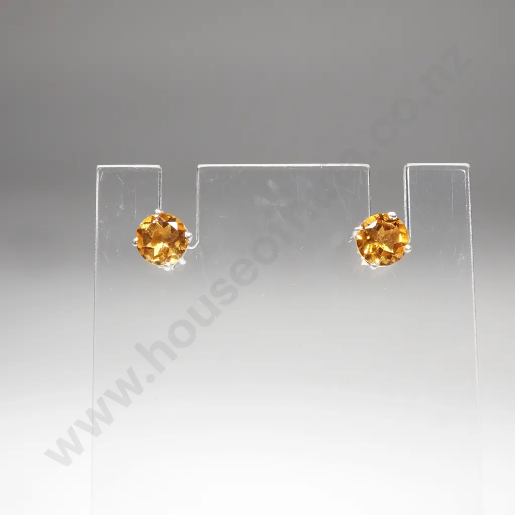 Sterling Silver Citrine Studs Image 1++