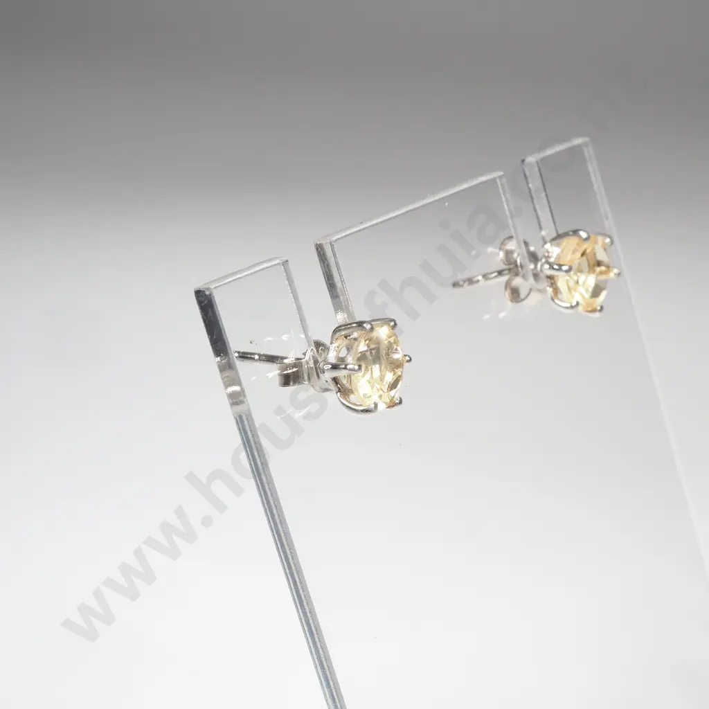 Sterling Silver Citrine Studs Image 1++