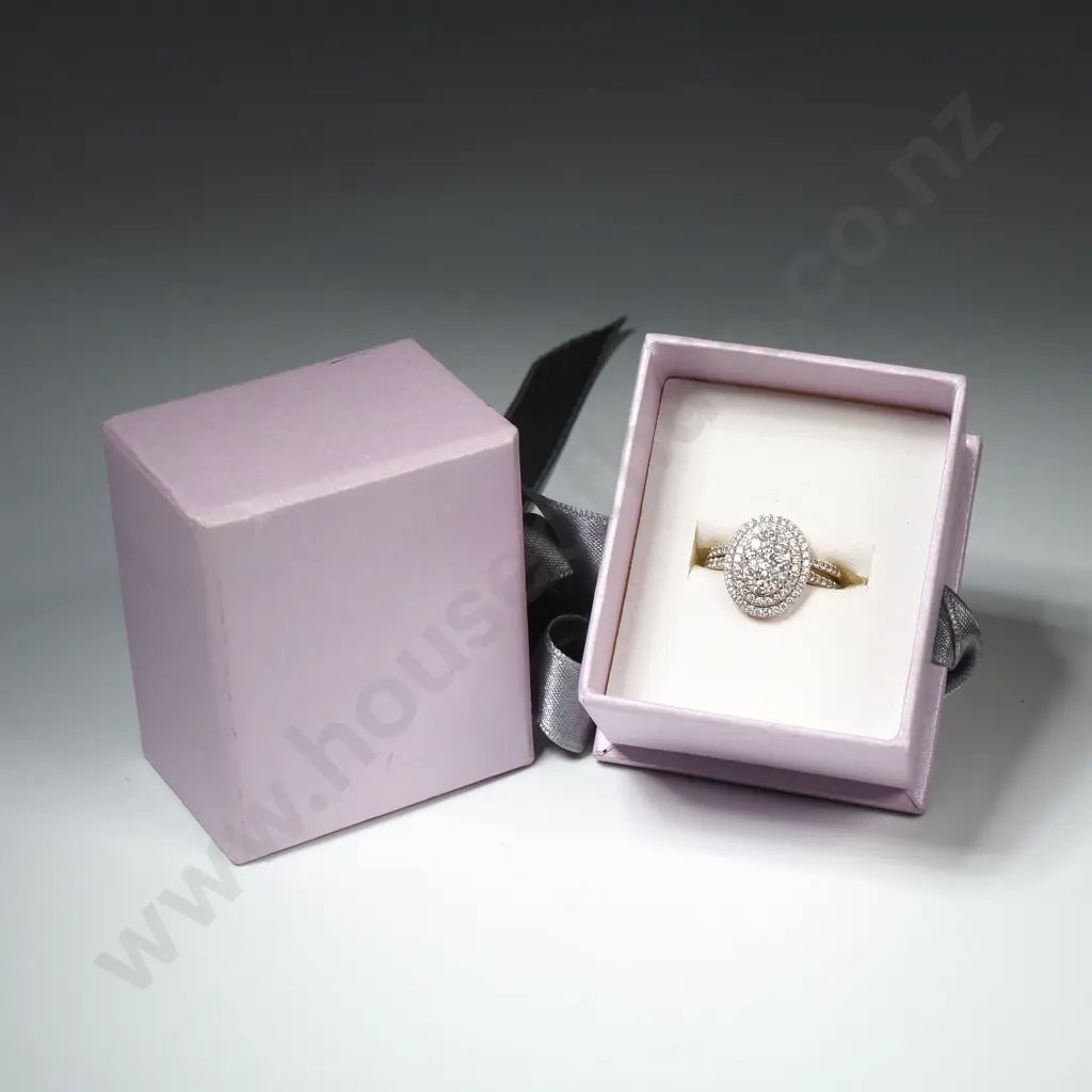 Michael Hill 14ct White Gold & Diamond Cluster Ring Image 1++