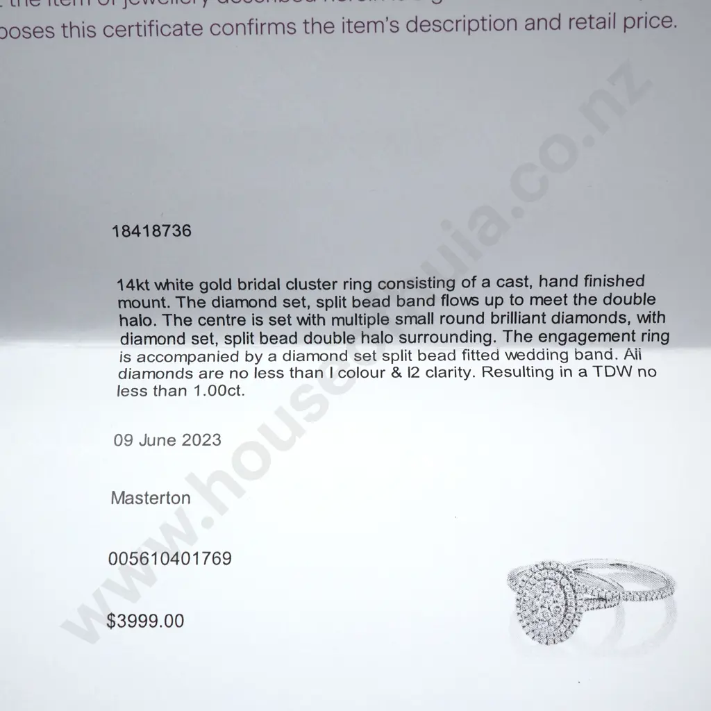 Michael Hill 14ct White Gold & Diamond Cluster Ring Image 1++