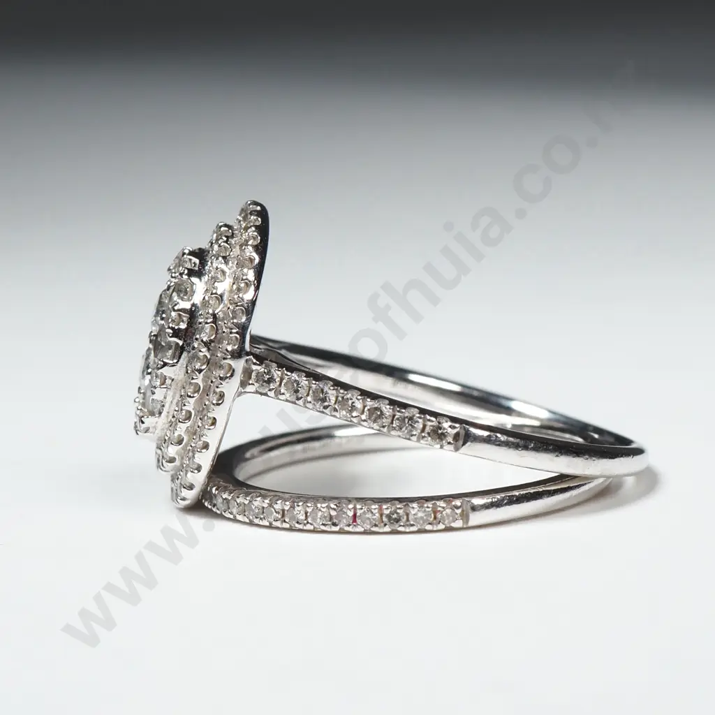 Michael Hill 14ct White Gold & Diamond Cluster Ring Image 1++