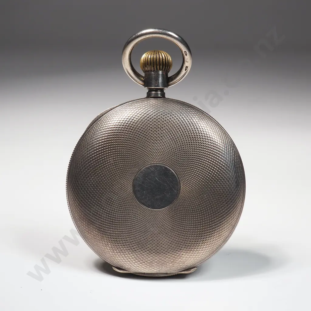 Sterling Silver Stem Wind Hunter Pocket Watch - C Eastabrook Dunedin NZ Image 1++