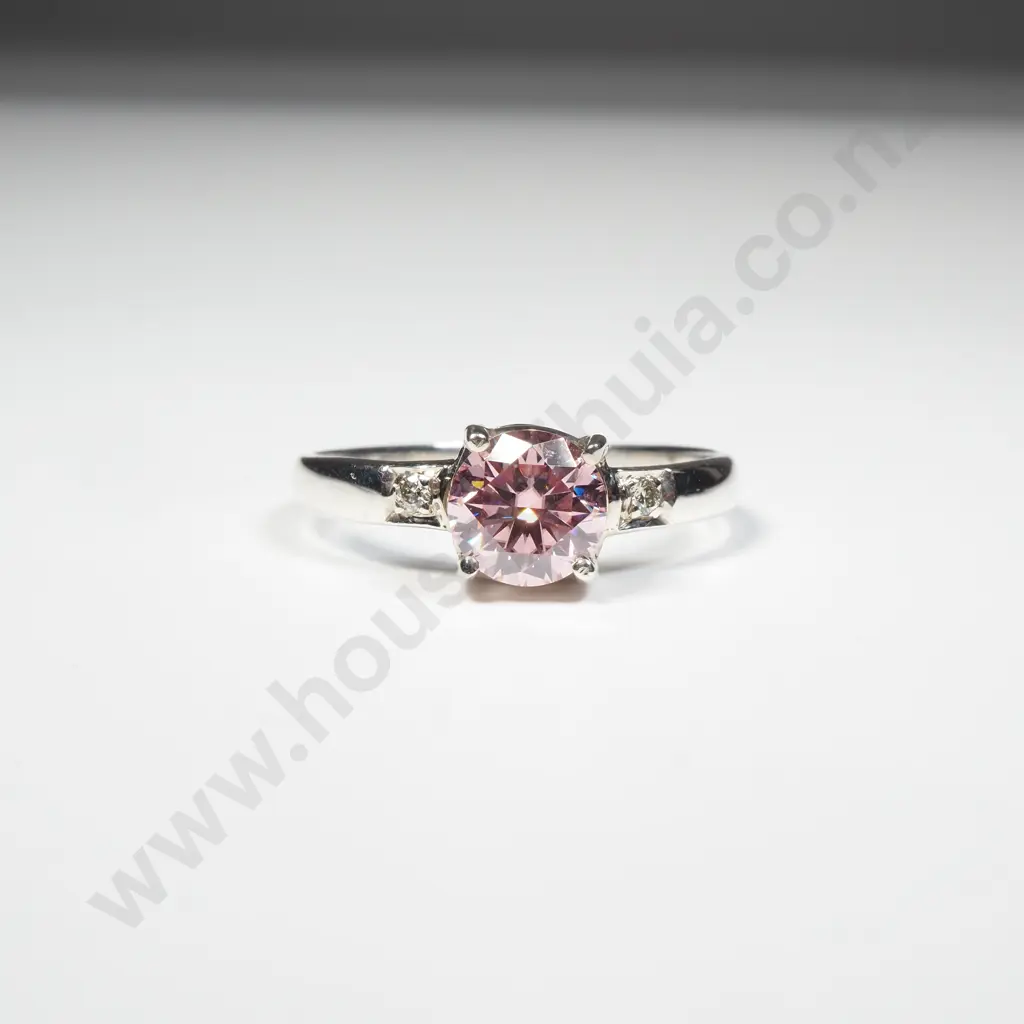 Sterling Silver Moissanite & Diamond Ring Image 1++