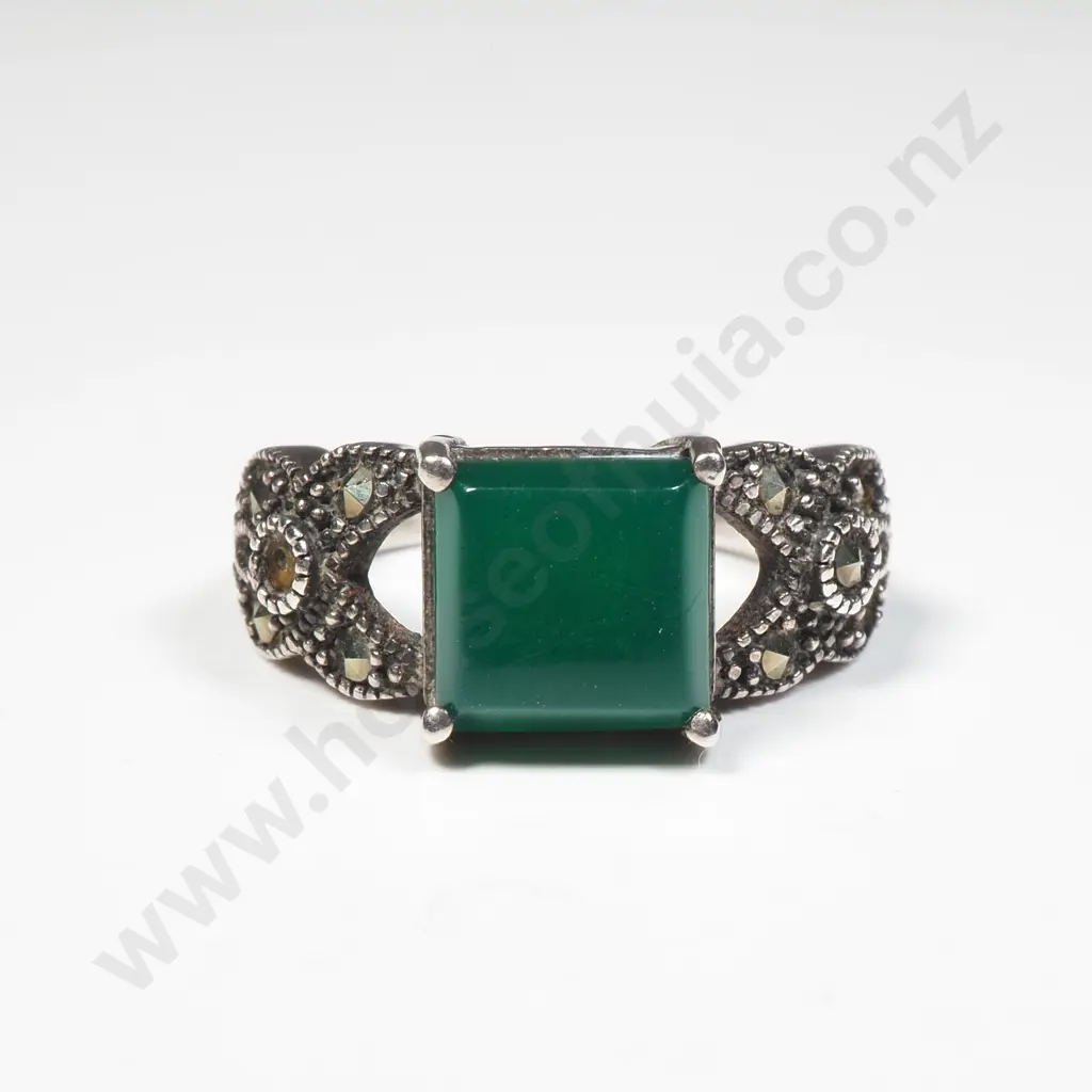 Sterling Silver Marcasite Ring Image 1++