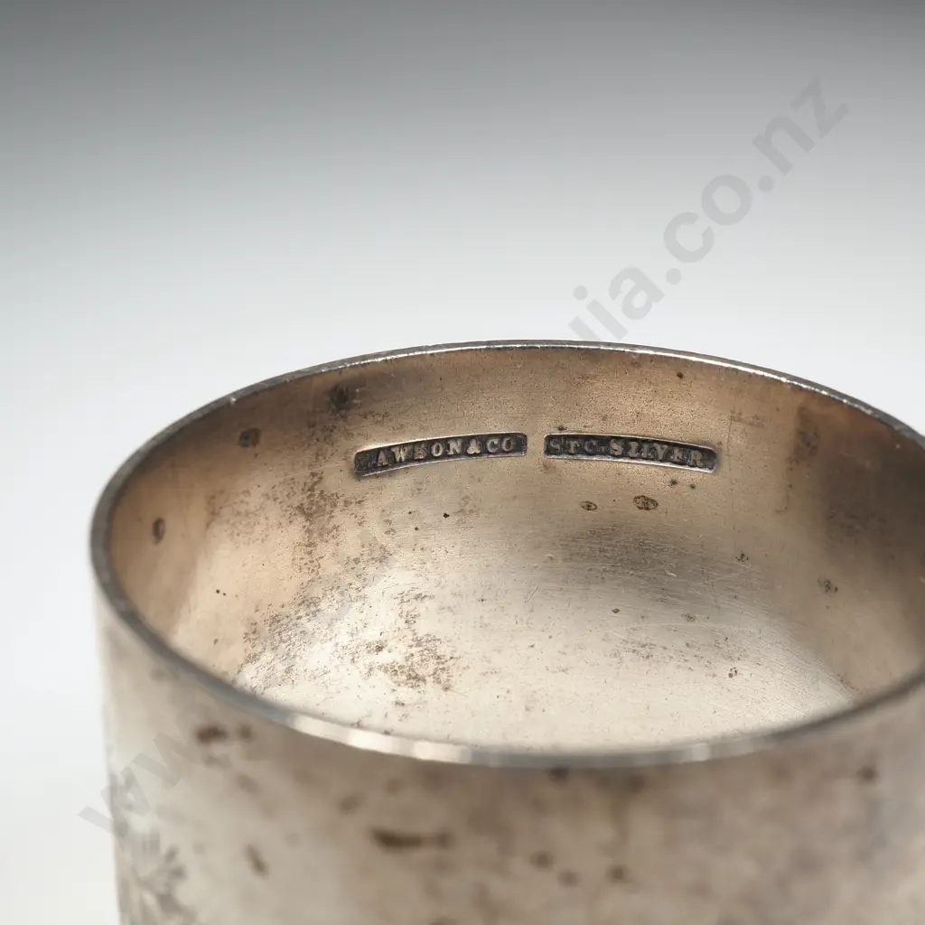 Antique New Zealand Made Dawson & Co Napkin Ring Image 1++