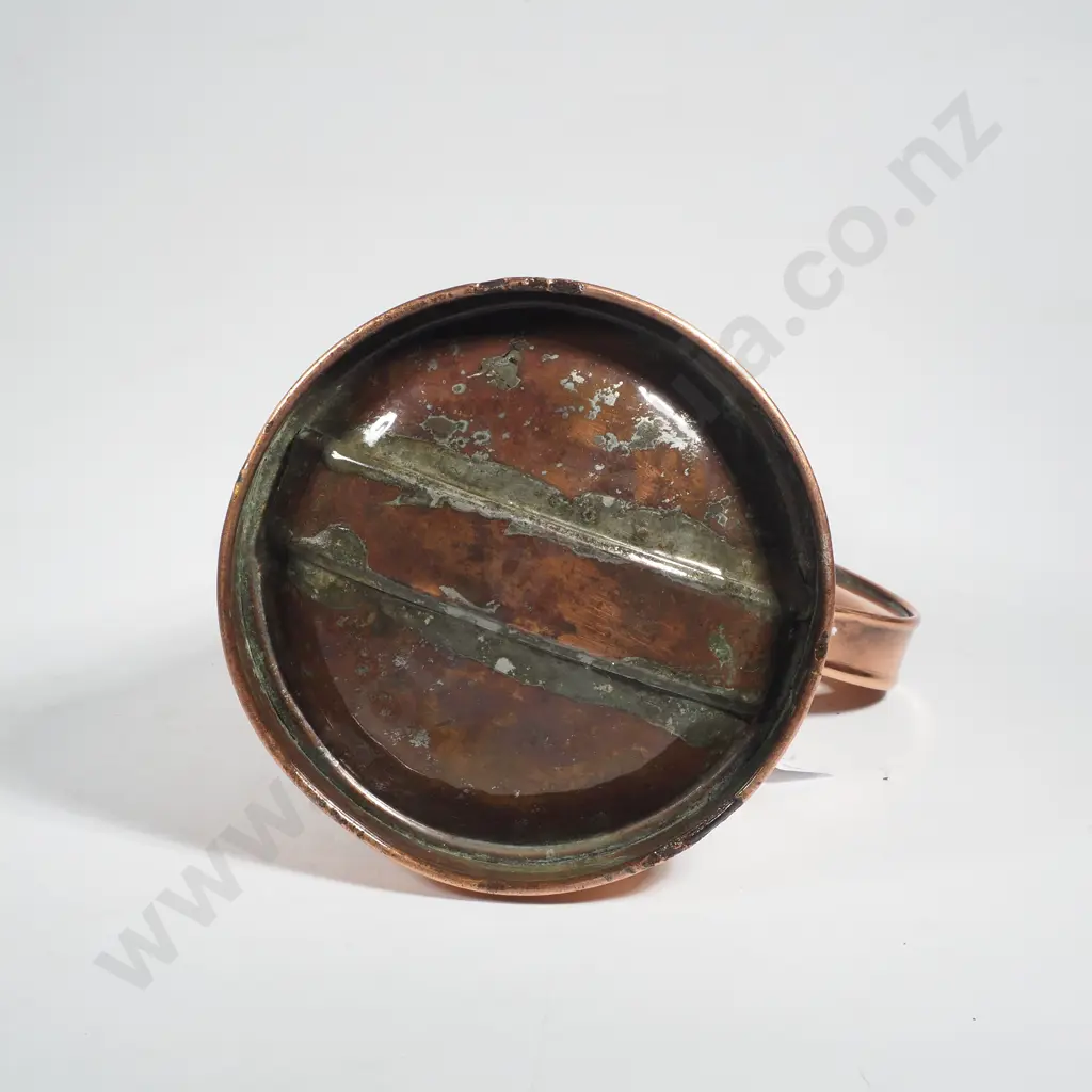 Vintage Tapered Copper Pitcher w Riveted Handle as Used in British Pubs w Stamp on Spout Indicating 1/5 Gallon Image 1++