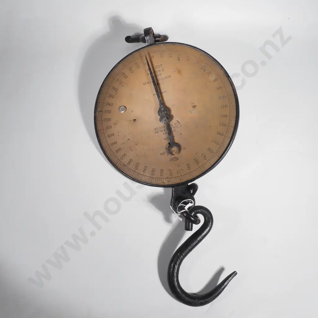 Antique Salter's Trade Spring Balance Hanging Scale,Model No. 20T w Weight Capacity Up to 200 Pounds Image 1++