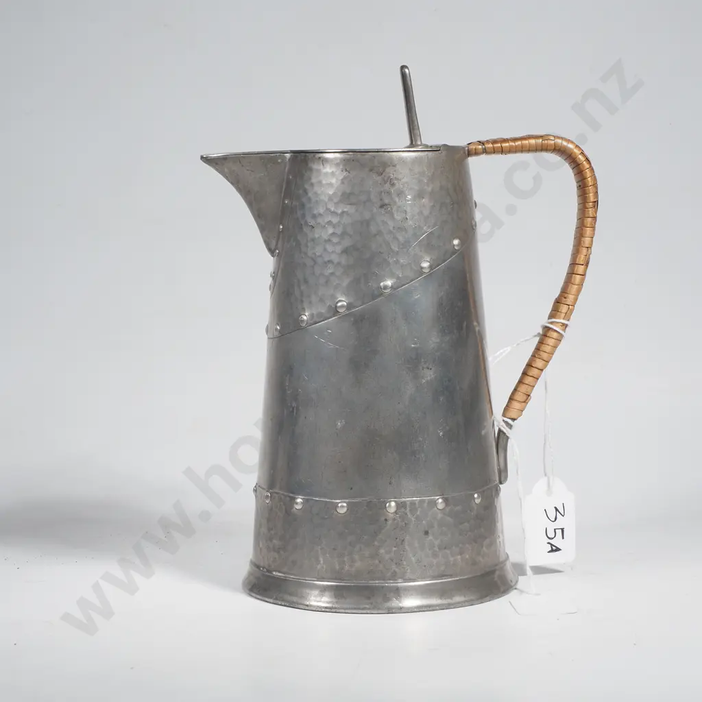 Antique Arts & Crafts Hammered Pewter Water Jug by Walker & Co ( Homeland) Circa 1930 Image 1++