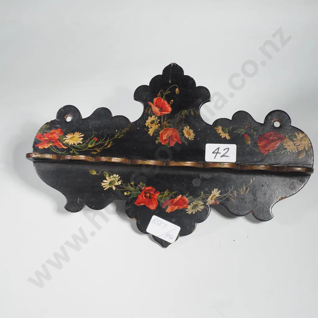 Vintage Paper Mache Wall Pipe Holder - Hand Painted Image 1++