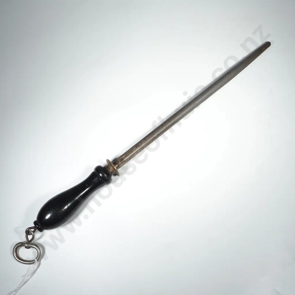 Victorian Ebony Handled Steel w Hanging  Hook Image 1++