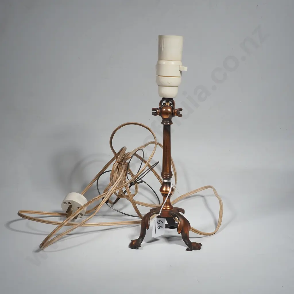 Small Copper  Lamp on a Art Nouveau Tripod Base Image 1++