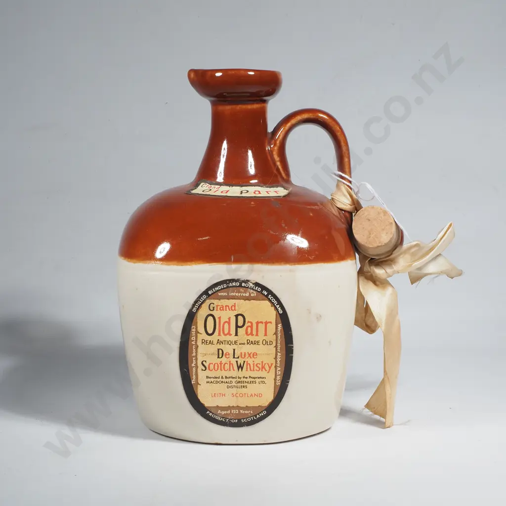 Vintage Bottle of Old Parr Stoneware Bottle/Decanter. Unopened & Complete w Stopper Image 1++