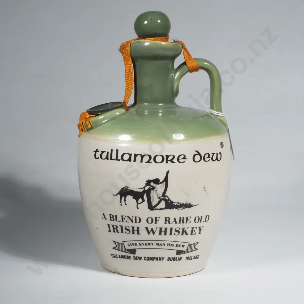 Bottle Of Tullamore Dew Irish Whiskey Stoneware Jug Bottle Decanter. Complete w Contents Image 1++