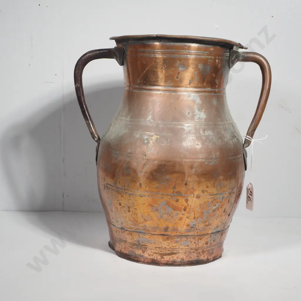 Large Two Handled Copper Vessel Image 1++