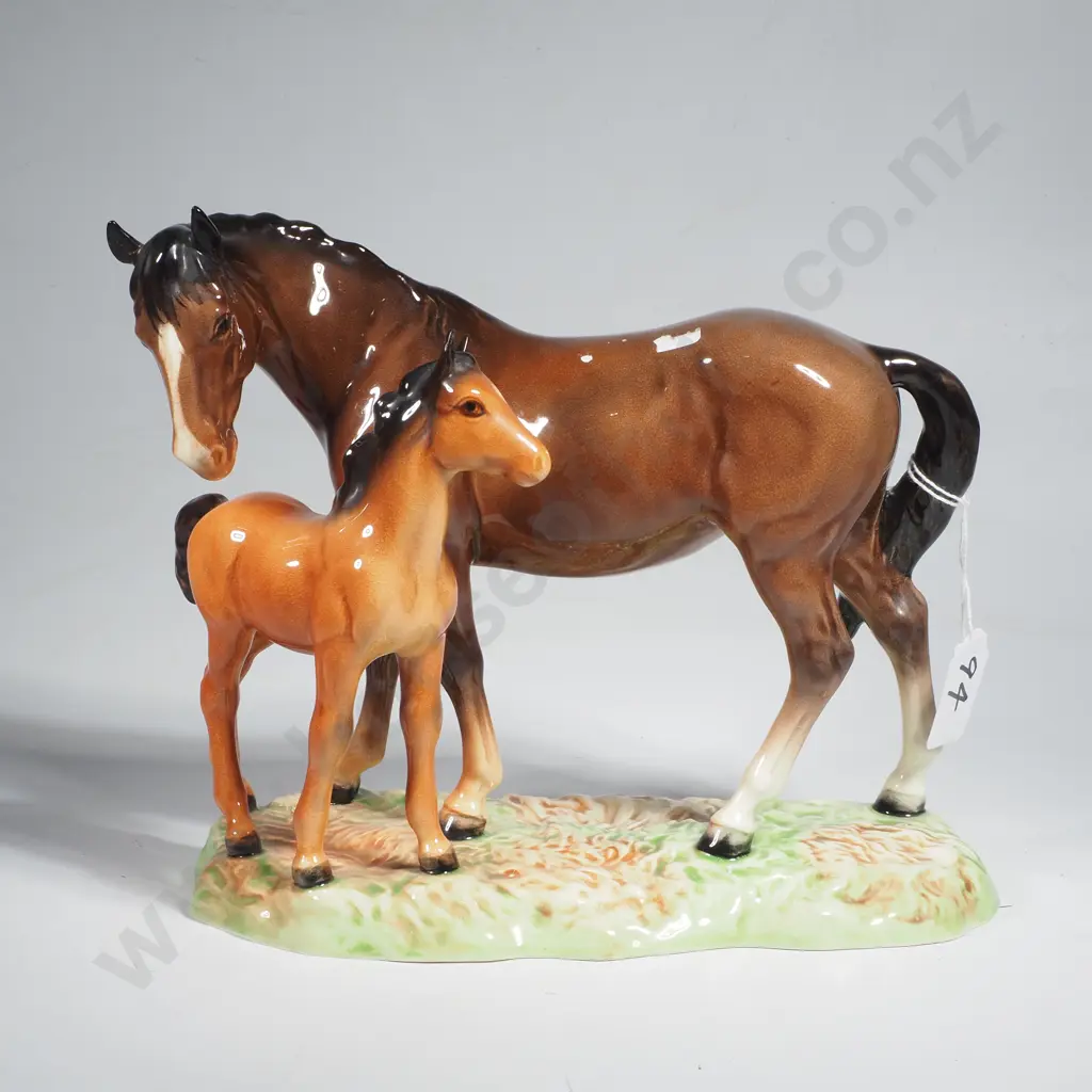 Vintage Beswick Horse & Foal on Base, Designed by Arthur Gredington. Model no. 953 Image 1++