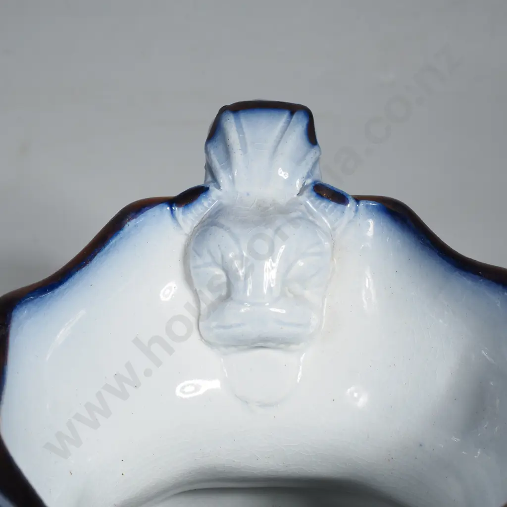 Victorian Flow Blue & Polychrome  Commemorative Jug - Princess Royal (Queen Victoria) & Prince Of Prussia (Albert) 1858 Image 1++