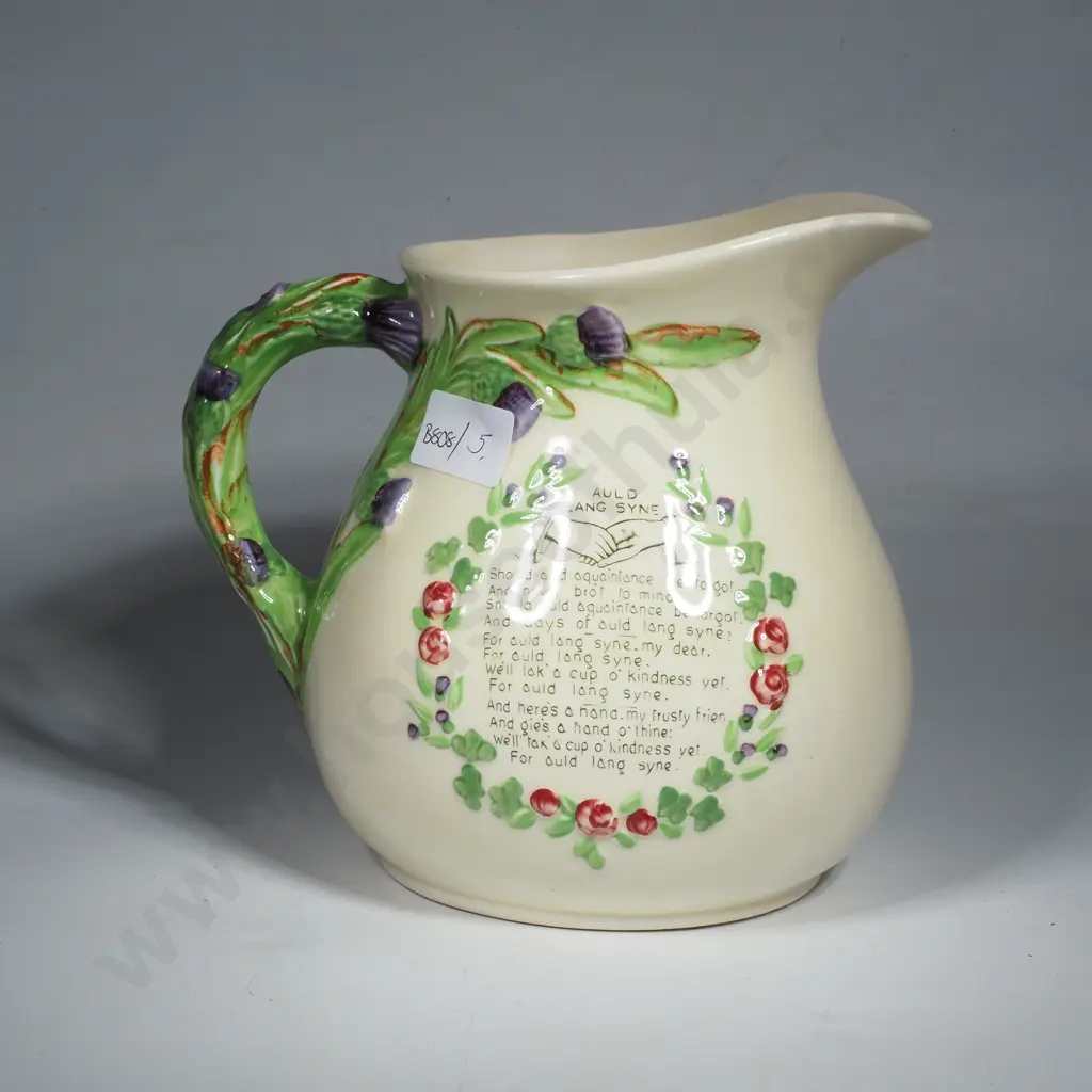 Vintage Crown Devon Pottery 'Auld Lang Syne' Musical Jug, Circa 1930s Image 1++
