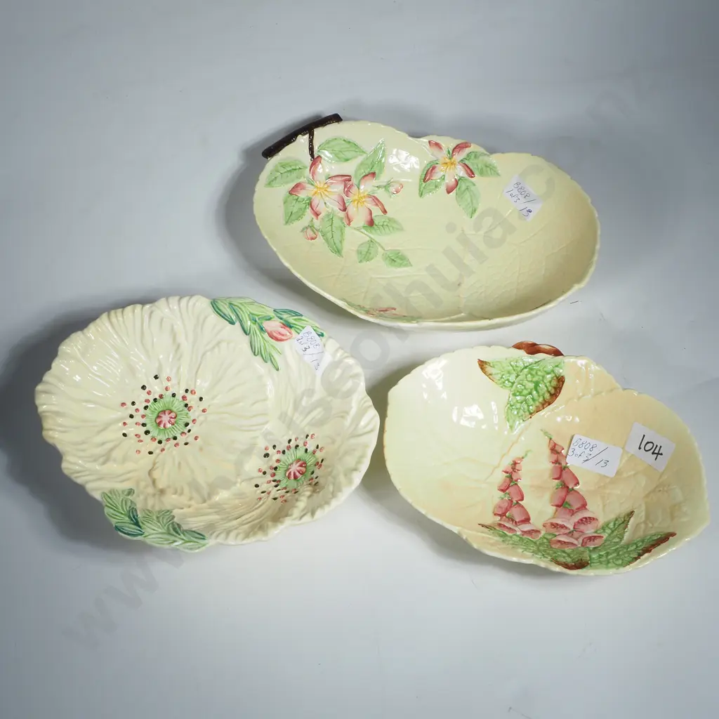 3 x Carlton Ware Bowls - Sunflower, Apple Blossom & Foxglove Patterns Image 1++